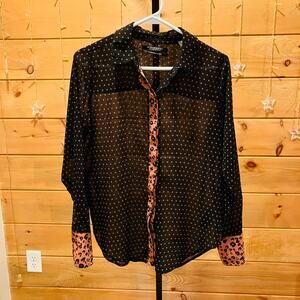 Scotch and Soda Expedition Express Star Printed Sheer Blouse Size XS